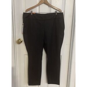 Dalia NWT Pull-On Pants XXL Black Stone Tummy Control Mid Rise Narrow Leg Tweed